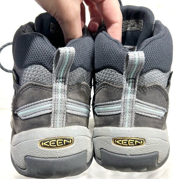 Keen Steens Leather Waterproof Boot Steel Grey/Ocean Wave 7.5 - Picture 9 of 11